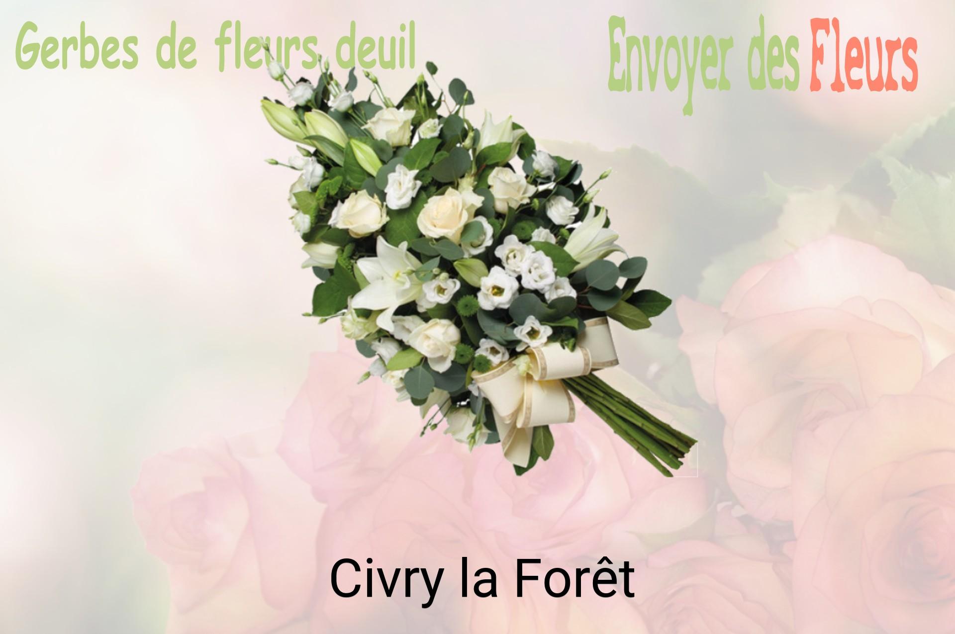 Gerbe de fleurs de deuil livrée à Civry-la-Forêt